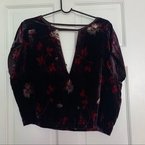 Deep V velvet party tunic